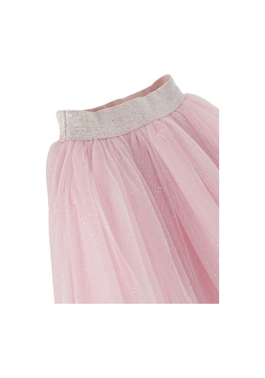 Kız Çocuk Simli Tütü Etek-14031 Pudra