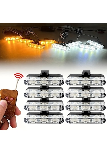 Motion003 4ü 1 Arada Sarı Beyaz 24 Led Ultra Parlak Ağ Izgarası Işığı 12v Jeep Kamyon A
