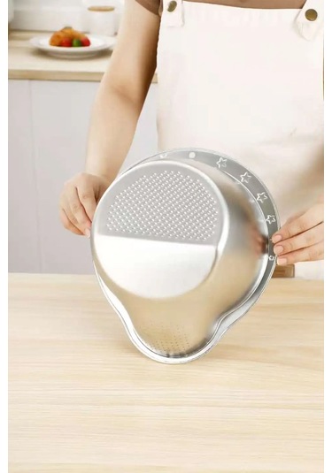 Çok Amaçlı Pirinç Meyve Makarna Sebze Süzgeci Paslanmaz Çelik Süzgeç Gümüş Gümüş