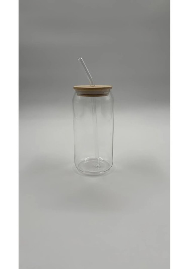 Bambu Kapaklı Pipetli Borosilikat Sunum Bardağı 600 Ml Isıya Dayanıklı, Şık Ve Fonksiyonel Tasarım Cam - Şeffaf