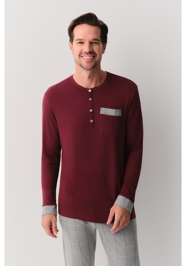 Suwen Edward Erkek Pijama Takımı Sh26305660a964 Gri Melanj Desenli