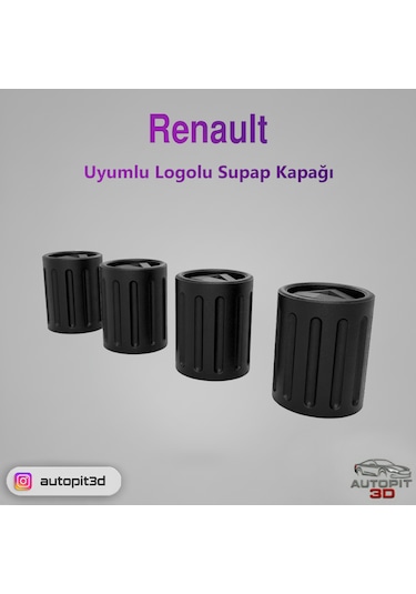 Renault Logolu Subap Kapağı 4 Lü Set