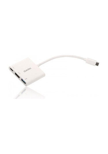 Dark Dk Ac U31X32 Type C HDMI Usb 3 0 Çevirici Adaptör Beyaz