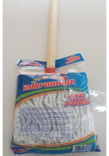 Micro Mega Geniş Mop Pamuklu Püskül Islak Paspas Ve Ahşap Sapı Ile
