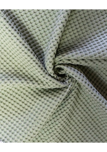 Waffle Kumaş Müslin Fırfır Detaylı Örtü 90x100 CM Pamuk Yumuşacık ve Çok Amaçlı Yeşil