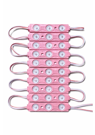 1.5 Watt Modül Led 2835 Mercekli 12 Volt 20 Adet Pembe