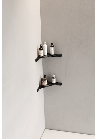 Zift Unique Paslanmaz Çelik Mat Siyah Banyo Köşeliği - Yapıştırılabilir Mat - Siyah