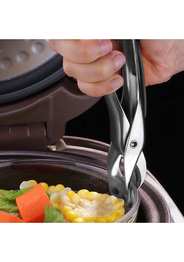 Siyah Kaymaz Saplı Pot Kase Tutucu Isıya Dayanıklı Haşlanma Önleyici Sıcak Kase Tutucu Bulaşık Tava Tutucu Klip Mutfak Aracı Siyah