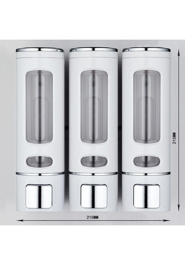 Xindoker Duvar Tipi 3 Başlı Sabun Dispenseri - 400 Ml, Tiyap Beyaz, Otel/ev Kullanıma Uygun, Kolay Kullanım, Dayanıklı Malzeme Beyaz