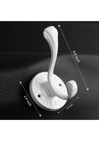 Yunboo Beyaz Metal Duvarlı Giysi Kancaları 5 Adet - Tuvalet Ve Giriş İçin - Cüzdan, Anahtar, Şapka, Halı Vb. Asma - Vidalı Tamir Seti Dahil Beyaz