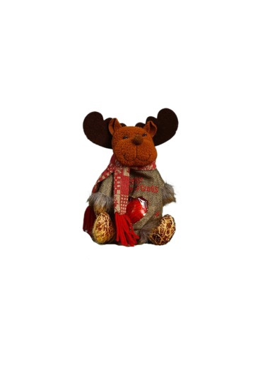 Noel Arifesi Elma Hediye Çantası Paketleme-oturan Geyik