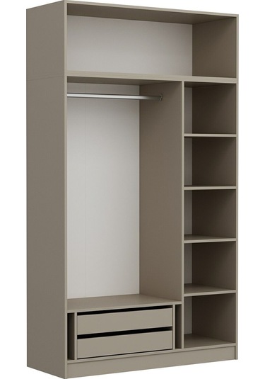 Kale 3 Mebran Panjur Kapaklı 2 Çekmeceli Dolap Ve Yüklük Kumtaşı 235cm Kumtaşı