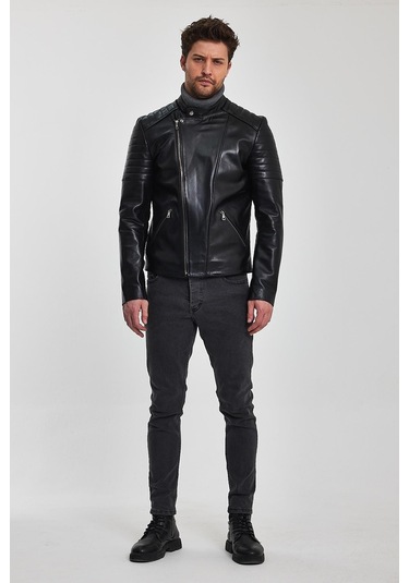 Paolo Siyah Deri Mont 001