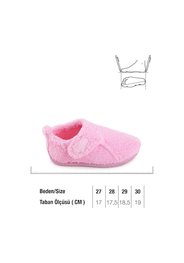 Gezer Kışlık Kız Çocuk Peluşlu Rahat Taban Cırt Cırtlı Ayarlanabilir Ev Okul Kreş Panduf Ayakkabı Ga2kpm.03421.01.020.b42 Pembe