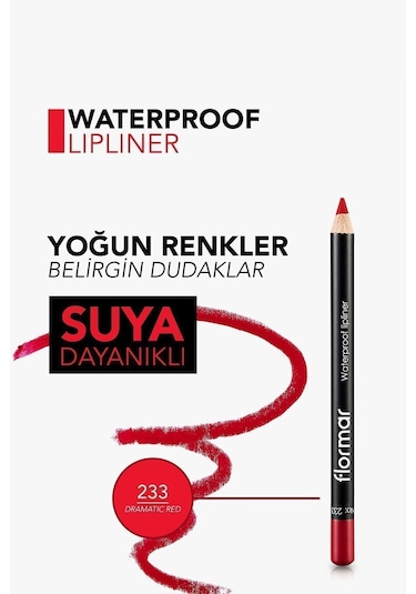 Flormar Dudak Kalemi - Waterproof Lipliner 233 Dramatic Red 8690604127665