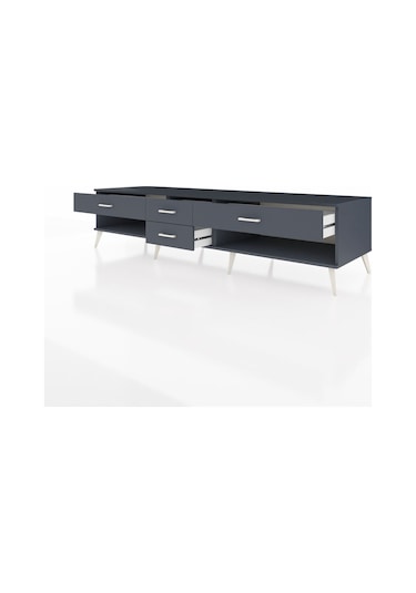 Kronos Tv Ünitesi 4 Çekmeceli 220x59x51 Antrasit-antrasit Antrasıt/antrasıt - Antrasıt