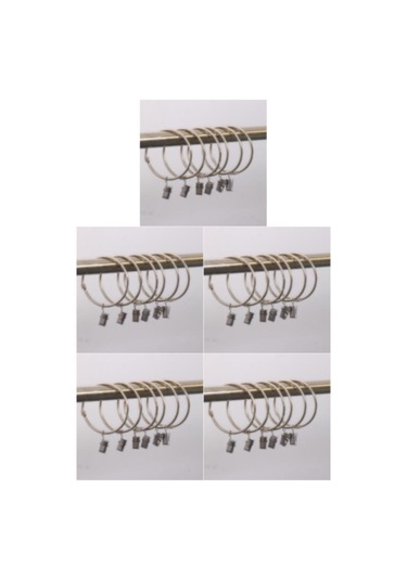 1/2/3/5 12 Adet Perde Halkası Kancası Klipsli Gözlü Taşınabilir Gümüş 30mm 2'li Set Diğer