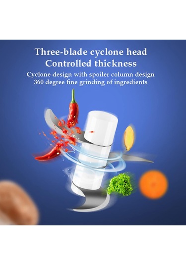 Aubyhe Ev Elektrikli Mini Blender: Sarımsak, Sebze, Et Kesici - Usb Şarjlı 250ml - 45w Motor - Açık Mavi Mavi