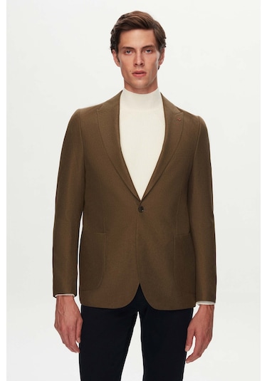 D's Damat Slim Fit Yeşil Armürlü Kumaş Ceket 3ef04r107409m Yeşil