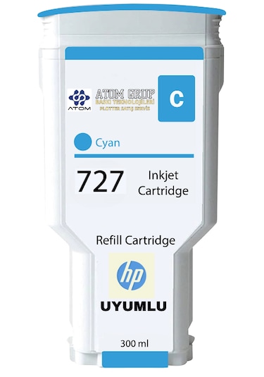 Hp 727-f9j76a Mavi Cyan Uyumlu Kartuş 300 Ml