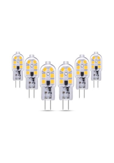 G4 Led 12v 2w Sıcak Beyaz 3000k, 200lm, G4 10w 20w Halojen Eşdeğeri, Karartılamaz, Bi-pin G4 12v Led Ac Dc Avize, Masa Lambası İçin, 6'lı Set