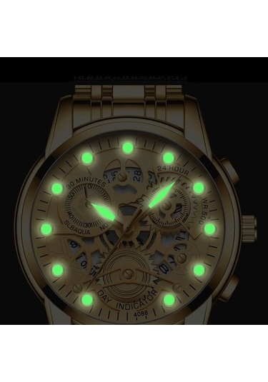 Novahub Fngeen 4088 Erkekler İçi Boş Kuvars Saat, Öğrenci Su Geçirmez, Altın Siyah, Çok Renkli Yüzey Çok Renkli