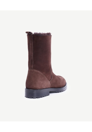 Yargıcı İçi Kürklü Deri Uzun Bot 25kkay4020x 003 Kahverengi
