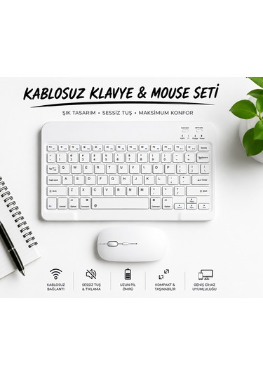 Klavye & Mouse Seti Akıllı Cihazlar İçin Mükemmel Uyum Windows Android Apple Uyumlu iOS Diğer