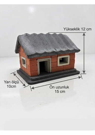İlk Mini Evim 62 Parça Minyatür Tuğlalı Küçük Ev Tasarımlı Eğitici Yapı Oyuncak İnşaat Seti