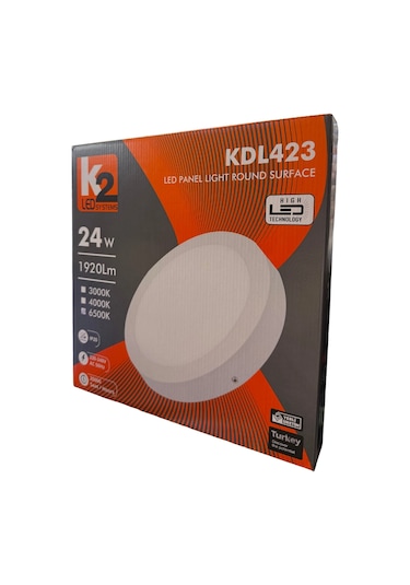 Kendal Kdl423 Sıva Üstü Yuvarlak Led Panel 24w Beyaz Işık Beyaz