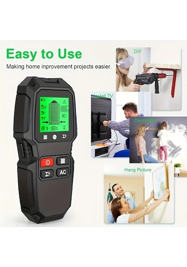 Xuweiwei Hw-qb6 Turuncu 5li Duvar Tarayici Civi Bulucu Metal Ac Tel Dedektoru Lcd Ekranli Ahsap Metal Canli Tel Tespiti Kompakt Tasarim