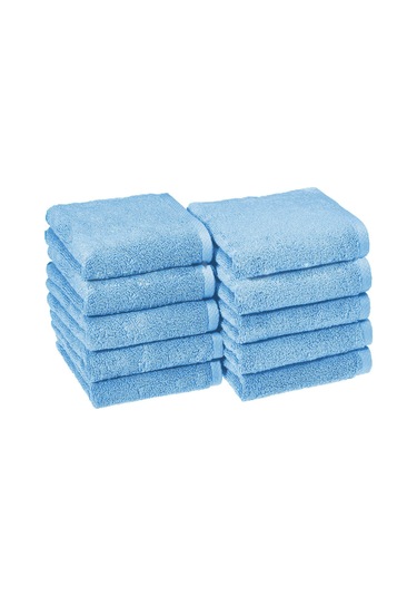 10 Lu El Yüz Otel Havlusu 50x85 Cm Renkli 16/1 Avs 200 Gr Mavi