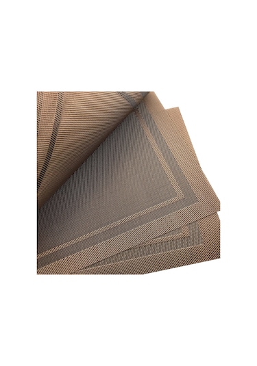 Kahverengi Tablemat 6 Adet Pvc Mutfak Yemek Placemats Masa Yemeği Mat Coaster Su Geçirmez Masa Pedi Bireysel Danteller Fincan Paspaslar Kahverengi