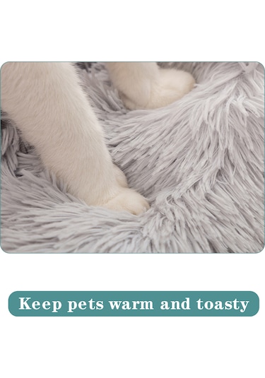 Leezsing Tüylü Peluş Evcil Hayvan Yatağı Kapitone Battaniye Uyku Tulumu Sarılma Yastığı Yatak Rahat Evcil Hayvan Yuvası Küçük Orta Kedi-yavru Kedi Yavrusu