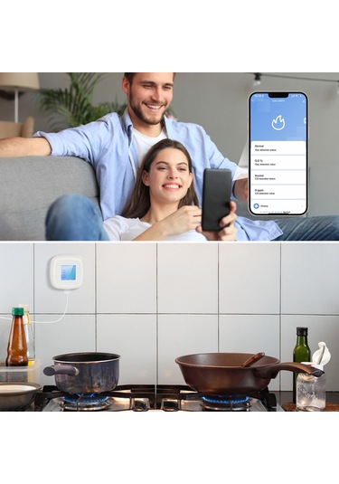 Symbee C2 Akıllı Wifi Gaz Alarmı - Metan, Lpg Ve Karbonmonoksit Tespiti, Uzaktan İzleme, Fırtına Alarmı