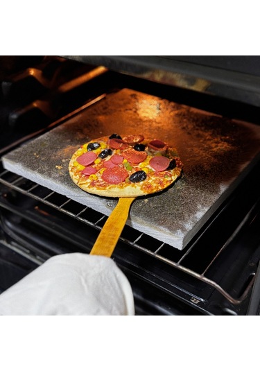 Bazalt Pizza, Fırın Taşı, Ekmek, Mangal Taşı 30 30 Cm Doğal Bazalt Pişirme Taşı Gri