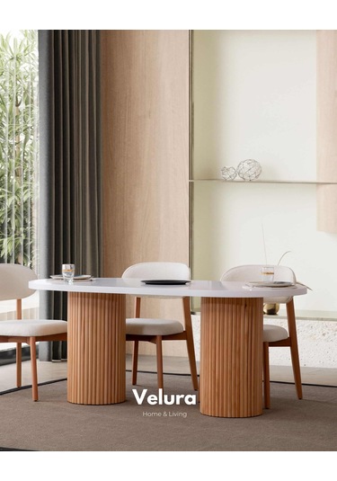 Vera Yemek Odası Takımı Yemek Masası + 4 Adet Sandalye Beyaz