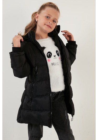 Lela Peluş Astarlı Yakası Suni Kürklü Çıkarılabilir Kapüşonlu Kışlık Kız Çocuk Mont 5766038 Siyah Lela Peluş Astarlı Yakası Suni Kürklü Çıkarılabilir Kapüşonlu Kışlık Kız Çocuk Mont 5766038 Siyah