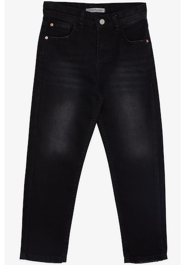 Breeze Kız Çocuk Kot Pantalon Cepli 10-14 Yaş, Siyah Siyah