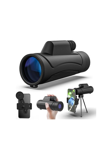 Yetişkinler İçin Akıllı Telefon Tutucu Tripodlu 10x42 Monoküler Teleskop, Hd Bak4 Prısm