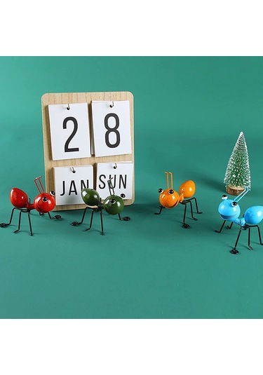 Neevoyu 4'lü Metal Karınca Dekoratif Duvar Asması - Bahçe, Ev Ve Garaj İçin Zenginleyici, Kolay Asma, Renkli Tasarım