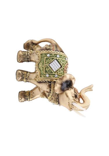 Kangvka Yeşil Orta Boy Reçine Fenerji Fillo Elefant Heykeli - Ev Ofis Dekorasyonu, Şans Ve Servet Simgesi, Hediye Özel