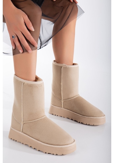 Celio Kalın Taban Ugg Leopar Bej