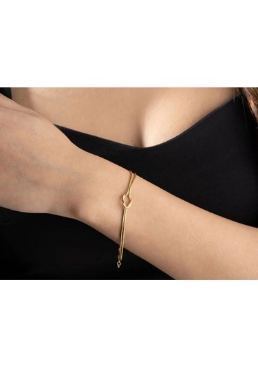 Çelik Düğüm Bileklik Sonsuz Sevgili-arkadaş Bilekliği Gold Gold