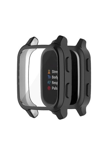 Garmin Venu Sq İçin Temperli Cam Ekran Koruyuculu Koruyucu Tampon Kılıf, Sert Koruyucu Kılıf