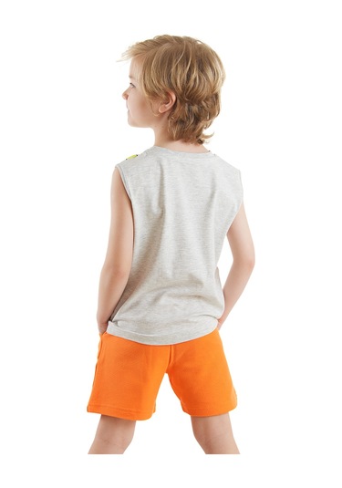 Denokids Kaykay Dino Erkek Çocuk T-shirt Şort Takım Renkli Çok Renkli