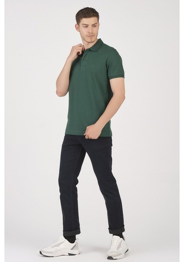 Classıc Pamuk Regular Comfort Erkek Polo Yaka Tişört Yeşil