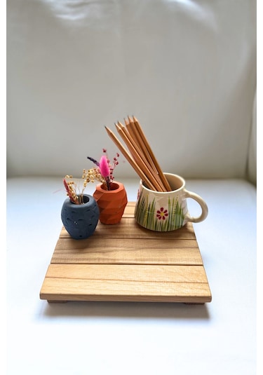 Dekoratif Ham 1. Sınıf Masif Ahşap El Yapımı Sunum Altlığı, Nihal