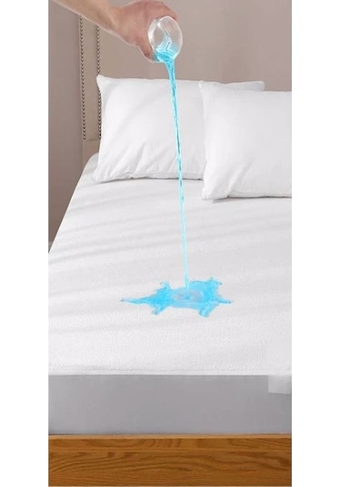 Çift Kişilik Sıvı Geçirmez Lastikli Fitted Alez Beyaz