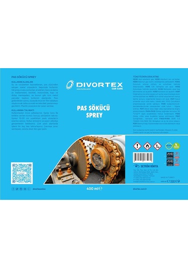 Divortex Güçlü Pas Sökücü ve Önleyici Sprey 400 ML x 12 Adet